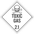 Nmc Toxic Gas 2.1 Dot Placard Sign, Pk50, Material: Unrippable Vinyl DL126UV50